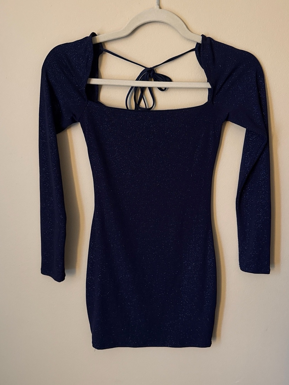 Lucy in the Sky Navy Glitter Long Sleeve Mini Dress